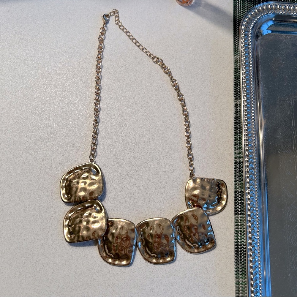 Gold Textured Necklace
